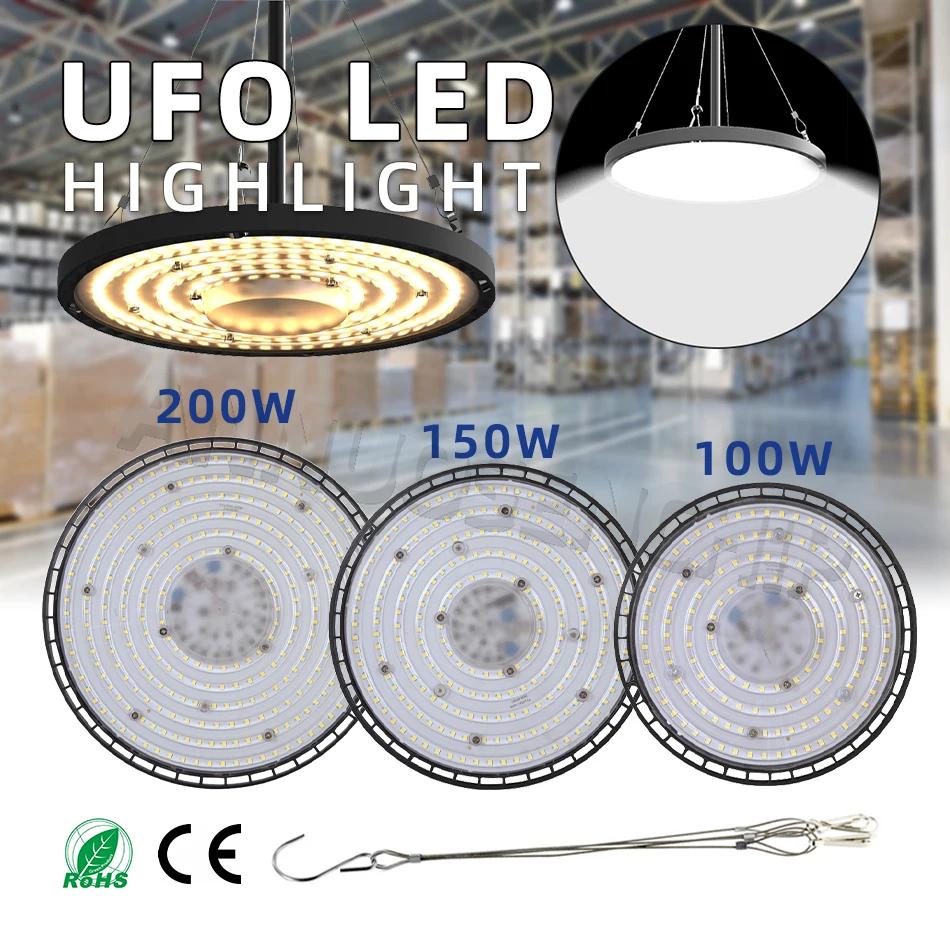 UFO LED ̺  100W/150W/200W, ˷̴  IP65 , 6500K  ȭƮ/4000K ߸ , ʹ, 3 ̺/AU/EU ÷׸   , â, , ۾